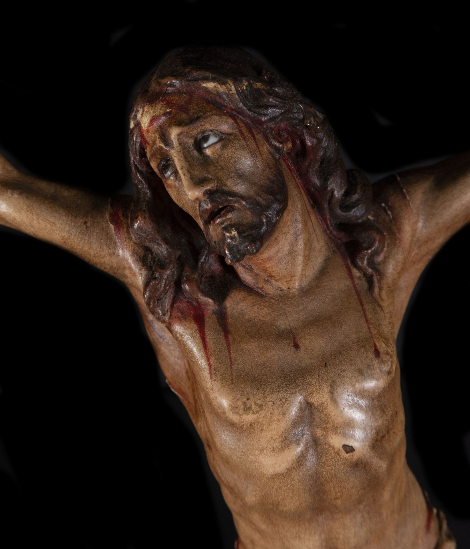 Expiring Christ in polychrome wood, Italy, 18th century - Image 2 of 3