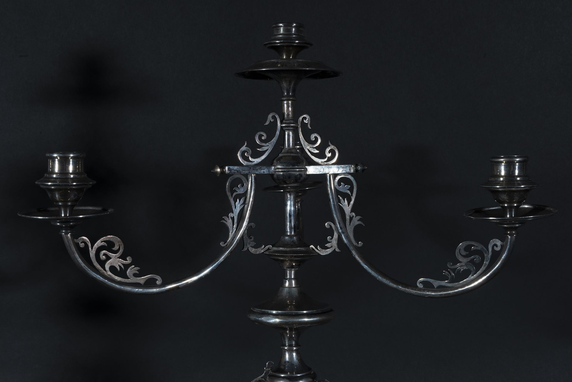 Elegant Pair of Candelabras in Spanish Sterling Silver, contrast 925, silversmith's marks, Granada,  - Image 2 of 6