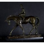 Horse jockey in bronze, 19th century English school