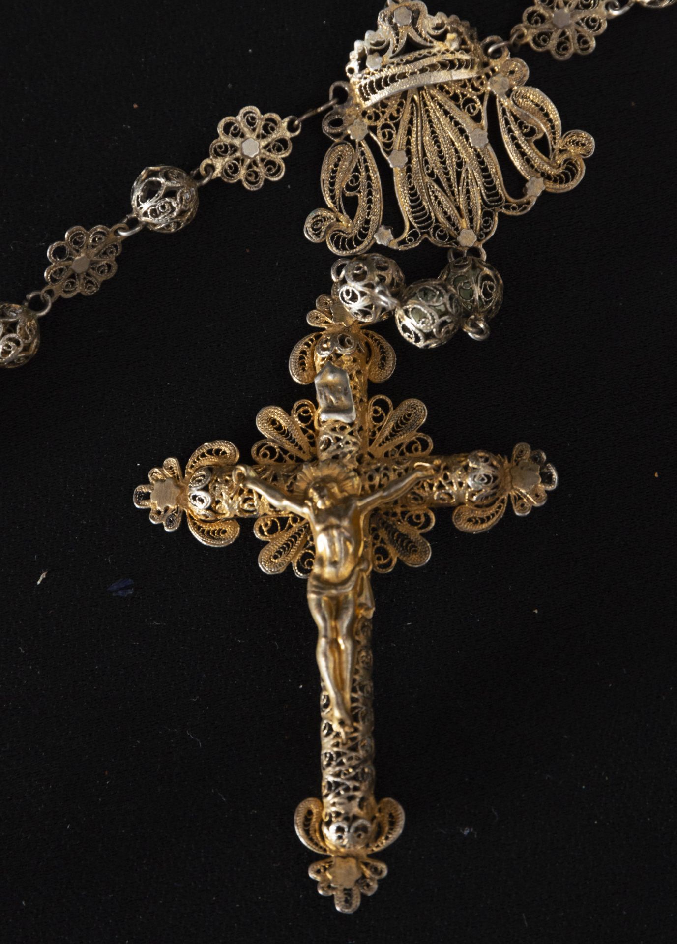 Peruvian rosary in gilt silver filigree, 19th century - Bild 2 aus 2