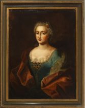 Important half-length portrait of Mariana Victoria de Borbón y Farnese, Queen Consort of Portugal (M