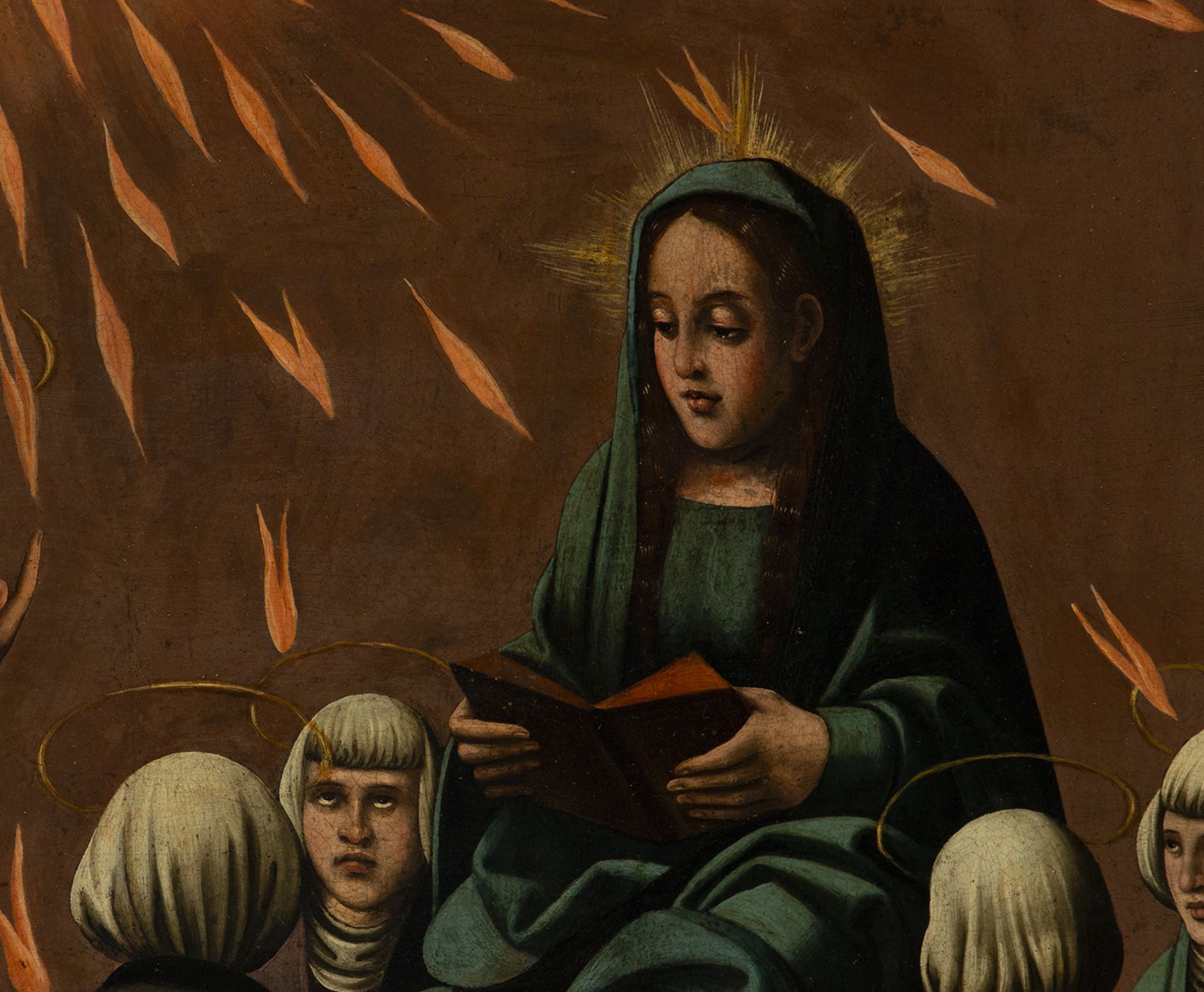 "Pentecost", oil on oak panel, Toledo Mannerist school of the 16th century - Image 3 of 3