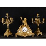 Complete French garrison in mercury gilt bronze in Louis XV style, 19th century French work