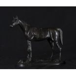 Patinated bronze racing horse, 19th century