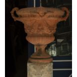 Large Italian terracotta planter vase for outdoors, 19th century