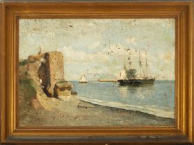 Sailing Boats in the Bay, European school from the second half of the 19th century