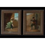 Pair of Goyesque Dancers, 19th century Andalusian school, signed Cortés