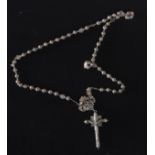 Peruvian rosary in silver filigree, 19th century
