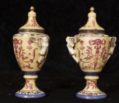 Pair of Fireplace Vases in German Meissen porcelain, late 19th century