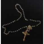 Peruvian rosary in gilt silver filigree, 19th century