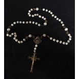 Large Rosary in Mother of Pearl Beads and silver filigree, 19th century