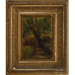 Oil on canvas depicting forest, signed Coll, 19th century