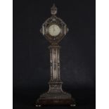 Mahogany clock covered with embossed silver, 19th century