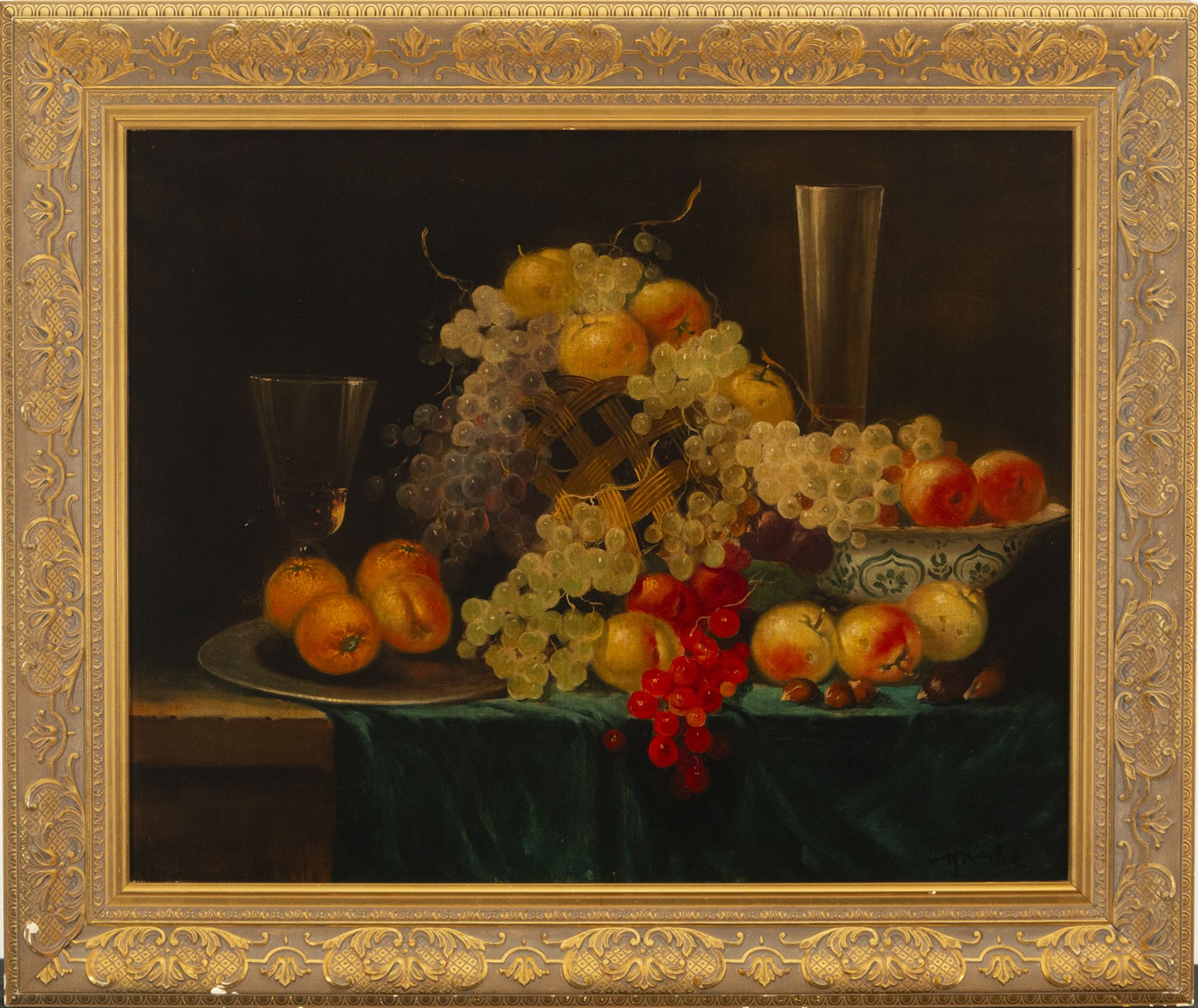 Still Life of Fruits, 20th century, Miguel Lapiedra, Valencian school of the 20th century