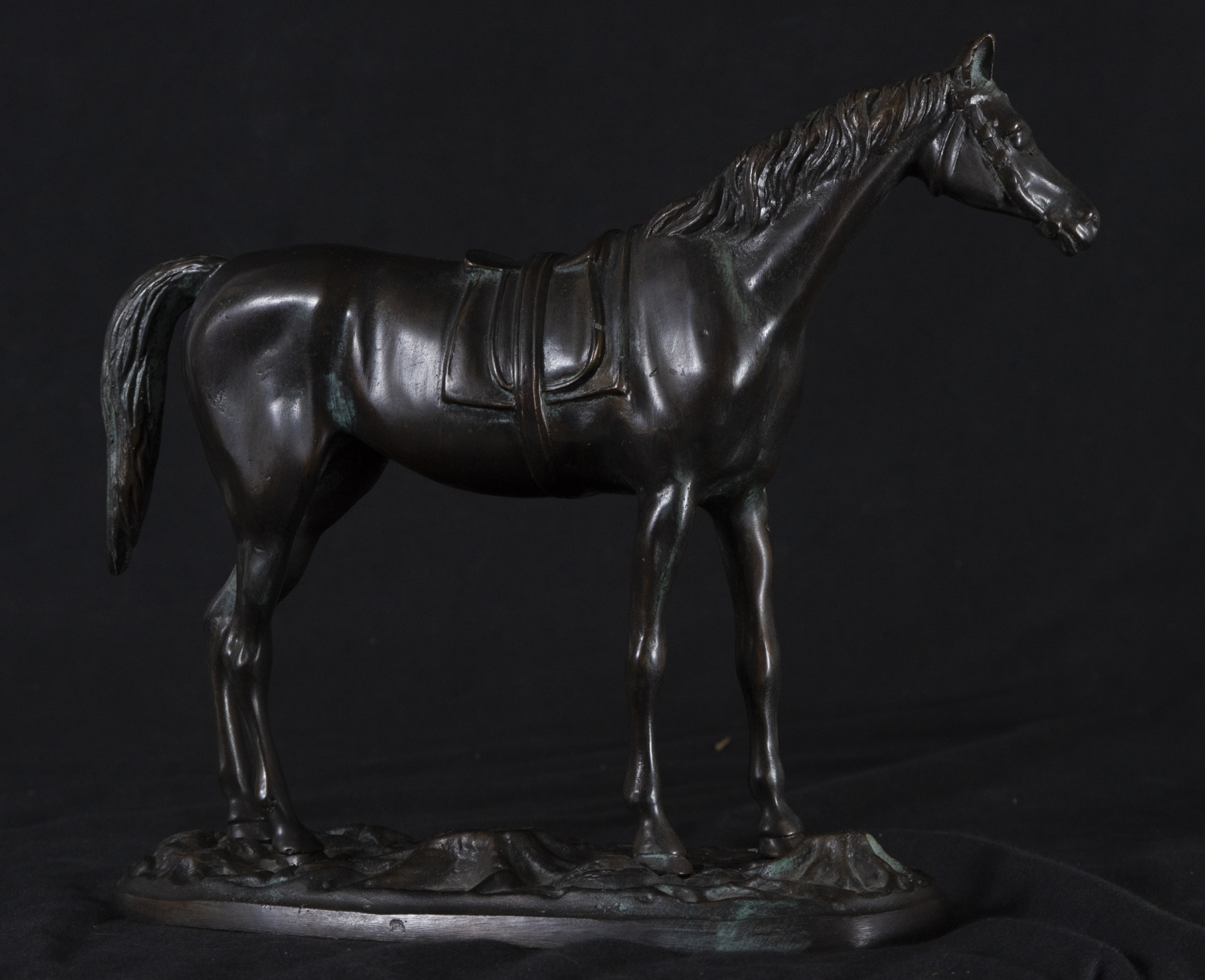 Patinated bronze racing horse, 19th century - Image 2 of 2