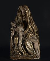Important Pietà in Oak, Netherlands, Belgium, 16th century