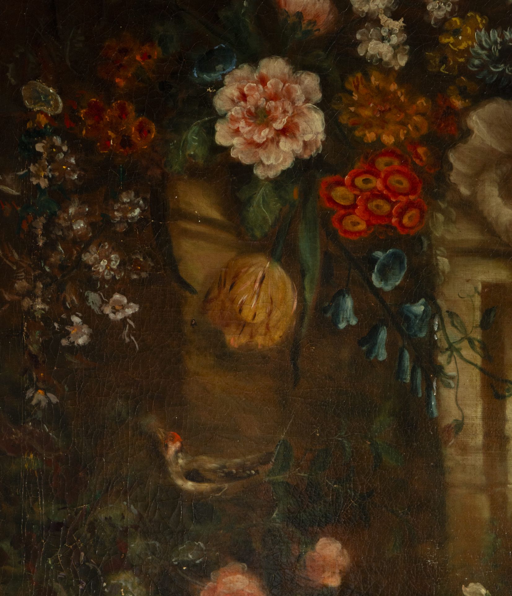 Oil on canvas depicting bucolic scene in garden with fountain, 18th century Italian school - Image 3 of 5