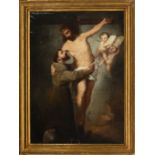 Saint Francis Embracing Christ on the Cross, follower of Murillo, 18th century Spanish school, in th