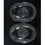 Important Pair of Large Trays in Embossed Viceregal Sterling Silver, Viceroyalty of Peru (Cuzco), la