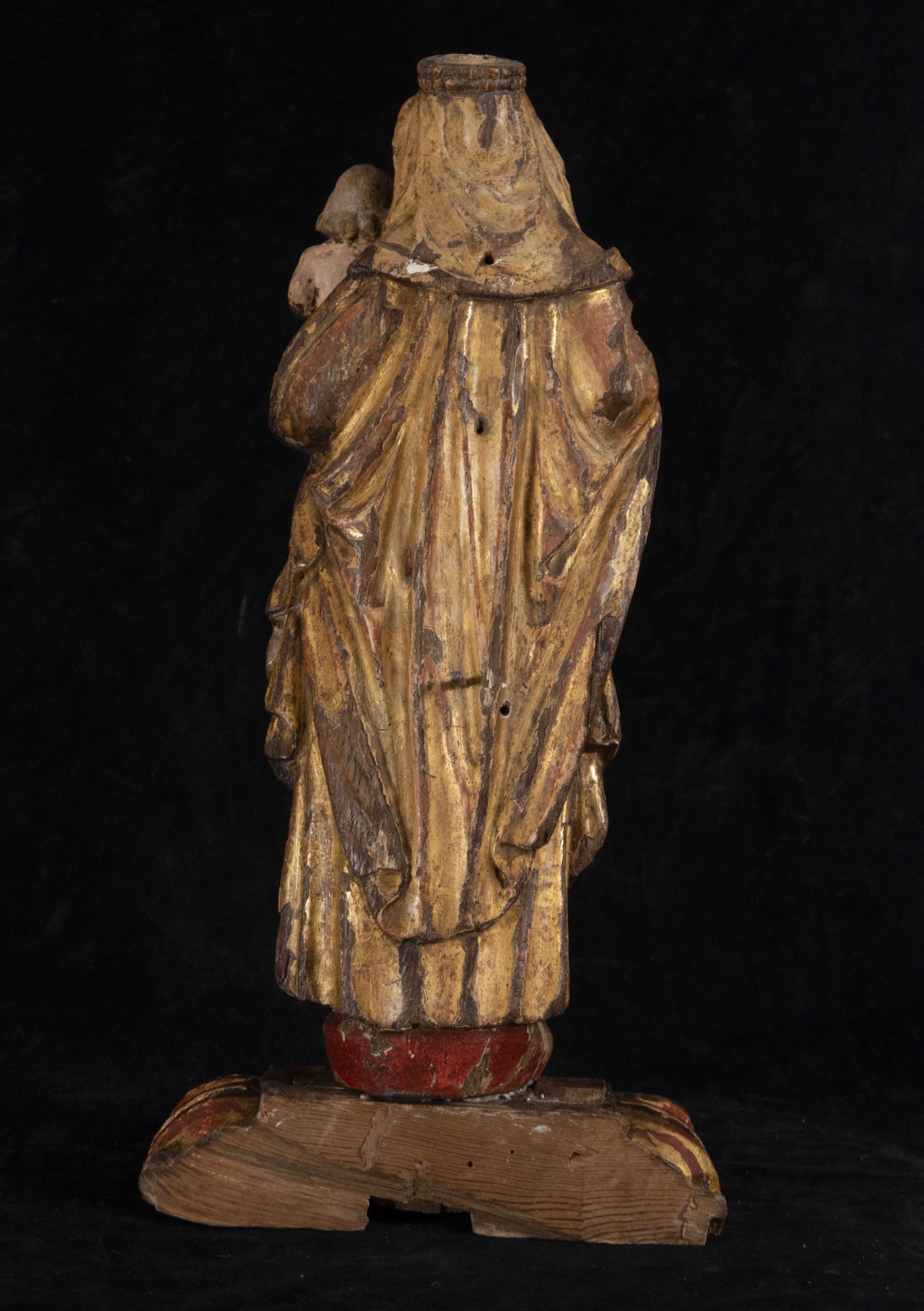 Virgen del Sombrero with Child God in Arms, Hispano Flemish school of the 16th century, Burgos or Pa - Image 4 of 4