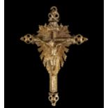 Rare Spanish Reliquary Cross in 18k gold of superior purity, Spanish work from the 17th century