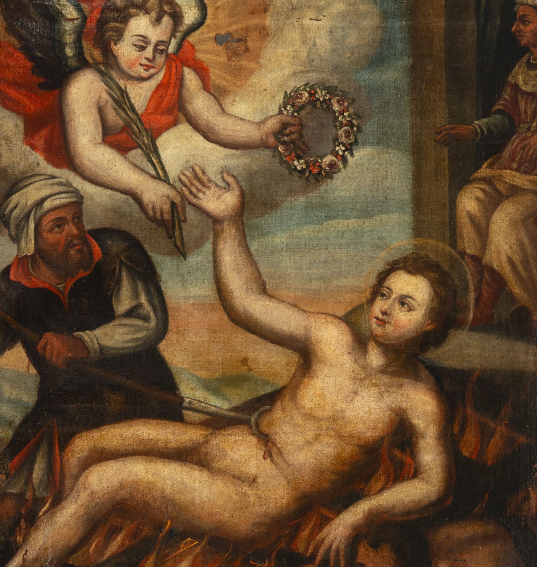 Martyrdom of Saint Lawrence, Viceregal Colonial school of the 16th - 17th century - Image 2 of 5