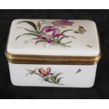Pinder enameled English porcelain jewelry box, Bourne & Co., England, 19th century