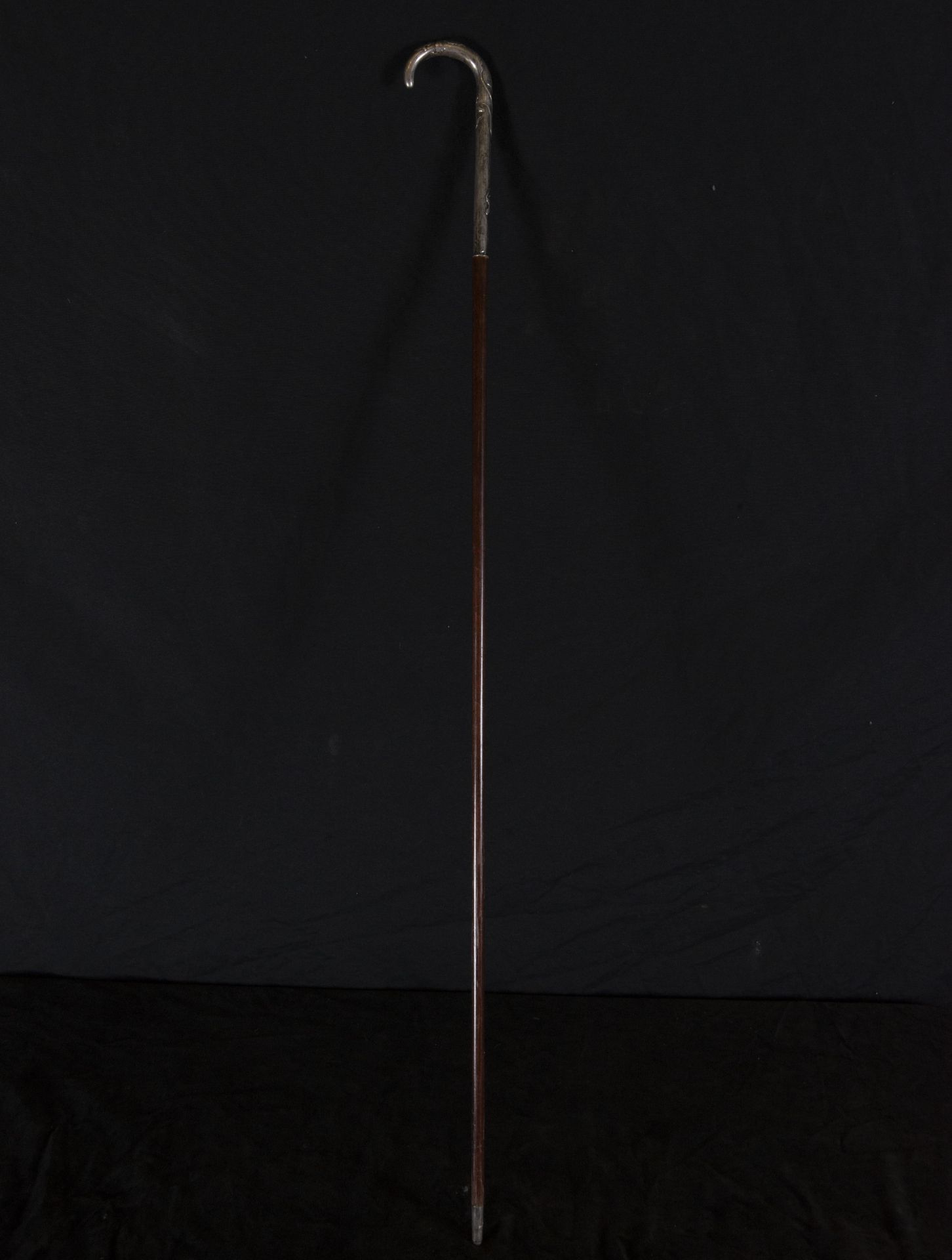 French cane from the beginning of the century with a handle in sterling silver in the Art Nouveau st