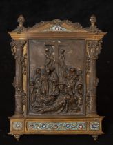 French relief in bronze and Limoges enamel, 19th - early 20th century