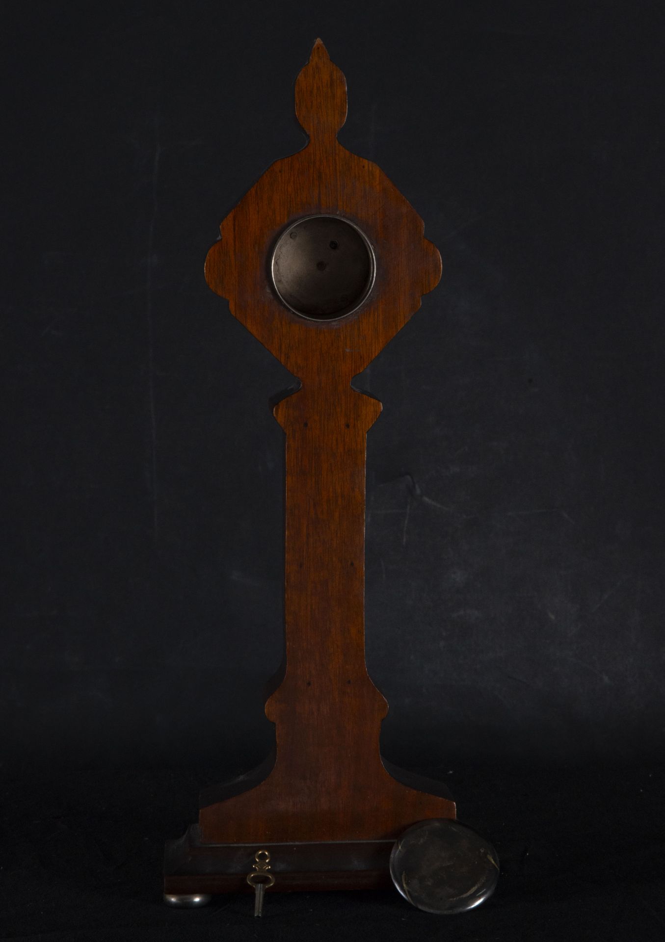 Mahogany clock covered with embossed silver, 19th century - Image 3 of 3