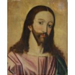 Jesus Salvator Mundi colonial, New Spanish oil on canvas, Mexico or Guatemala 17th century