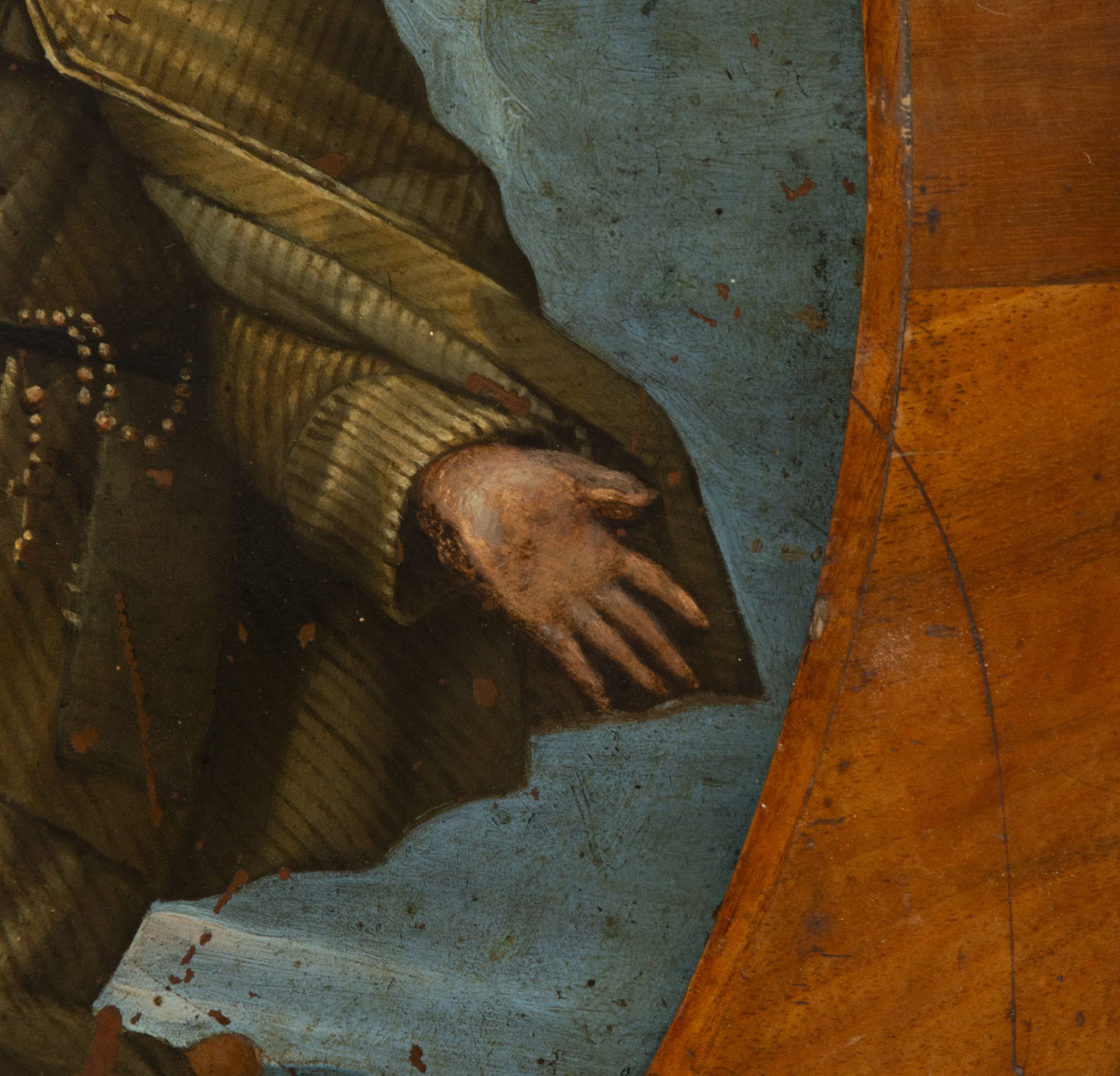 Saint Francis Being Comforted by the Angel, large 17th century Italian copper, in oval - Image 5 of 6