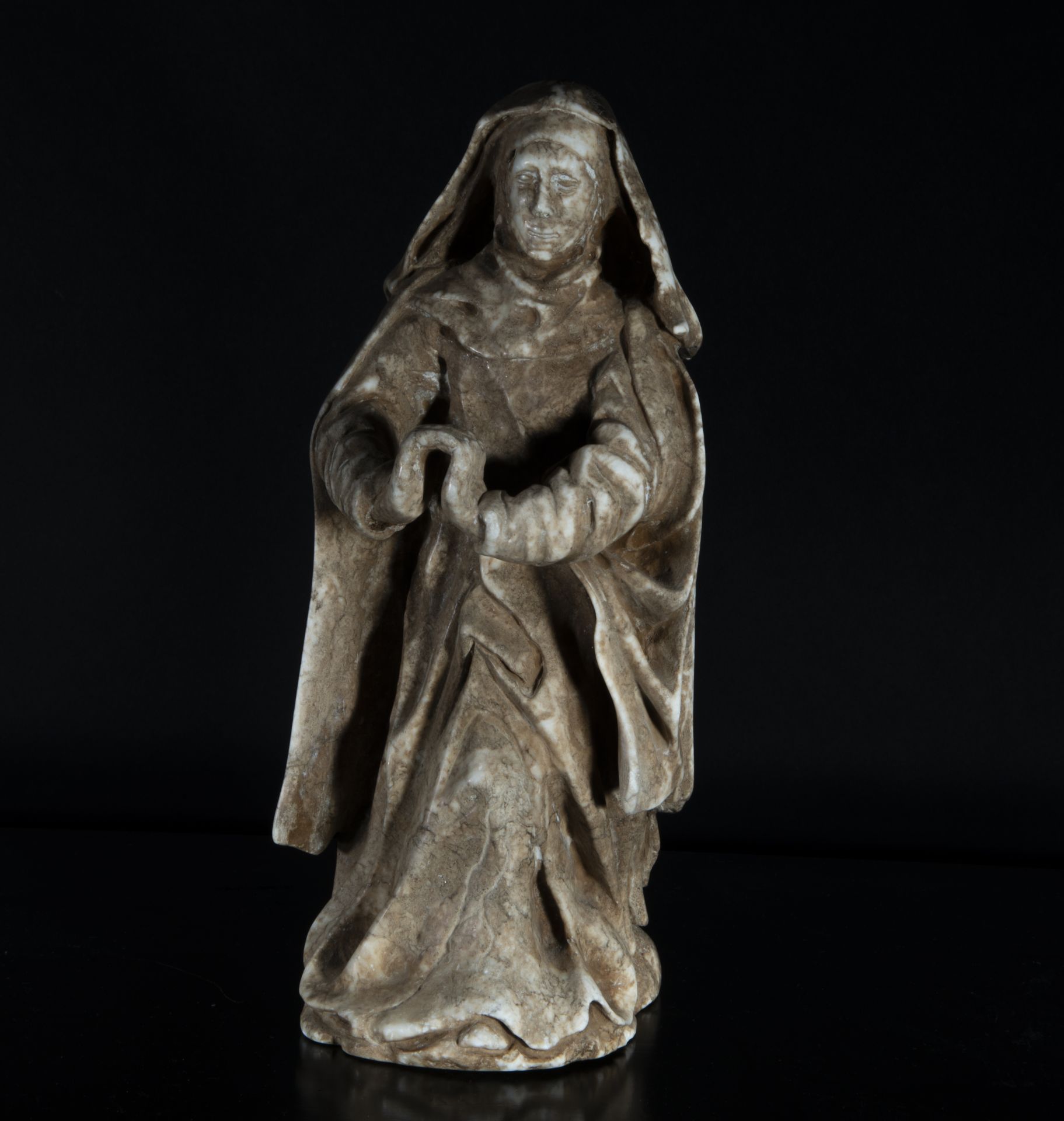 Portuguese Virgin in Alabaster carving, possibly 17th century, Portuguese work