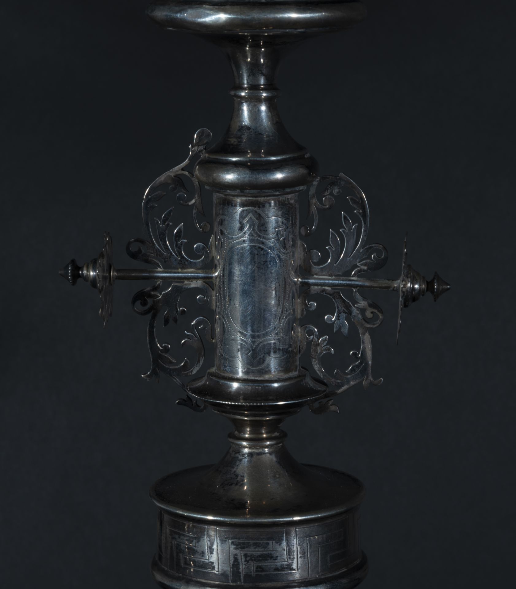 Elegant Pair of Candelabras in Spanish Sterling Silver, contrast 925, silversmith's marks, Granada,  - Image 3 of 6