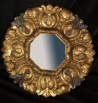 Octagonal Cornucopia Mirror Frame, Mexico, 17th century