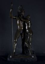 Mars and Venus, Large Grand Tour group in Patinated Bronze, Italy, 19th century