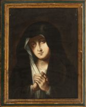 Mater Dolorosa, 17th century Spanish school, with period frame