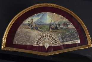 Fan with Goyesca scene representing the Harvest, 19th century