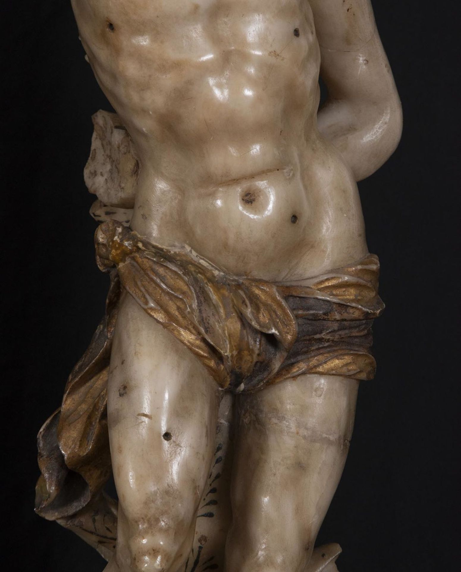 Large and Exquisite Saint Sebastien tied to the column, Sicilian workshops of Trapani late 16th cent - Image 4 of 10