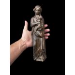 Large Virgin and Child from Mechelen in bronze from the mid-15th century, possibly forming part of a