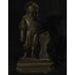 Bronze musketeer, signed and stamped Caliot, 19th century French school