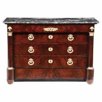 Important Empire Chest of Drawers in Mahogany Palm, 19th century, First French Empire, 19th century