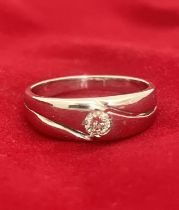 18 kt white gold solitaire model ring