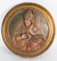 Oval in relief of Bishop, Spanish Renaissance school of the 16th century