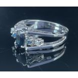White Gold Ring with Sapphires and Diamonds