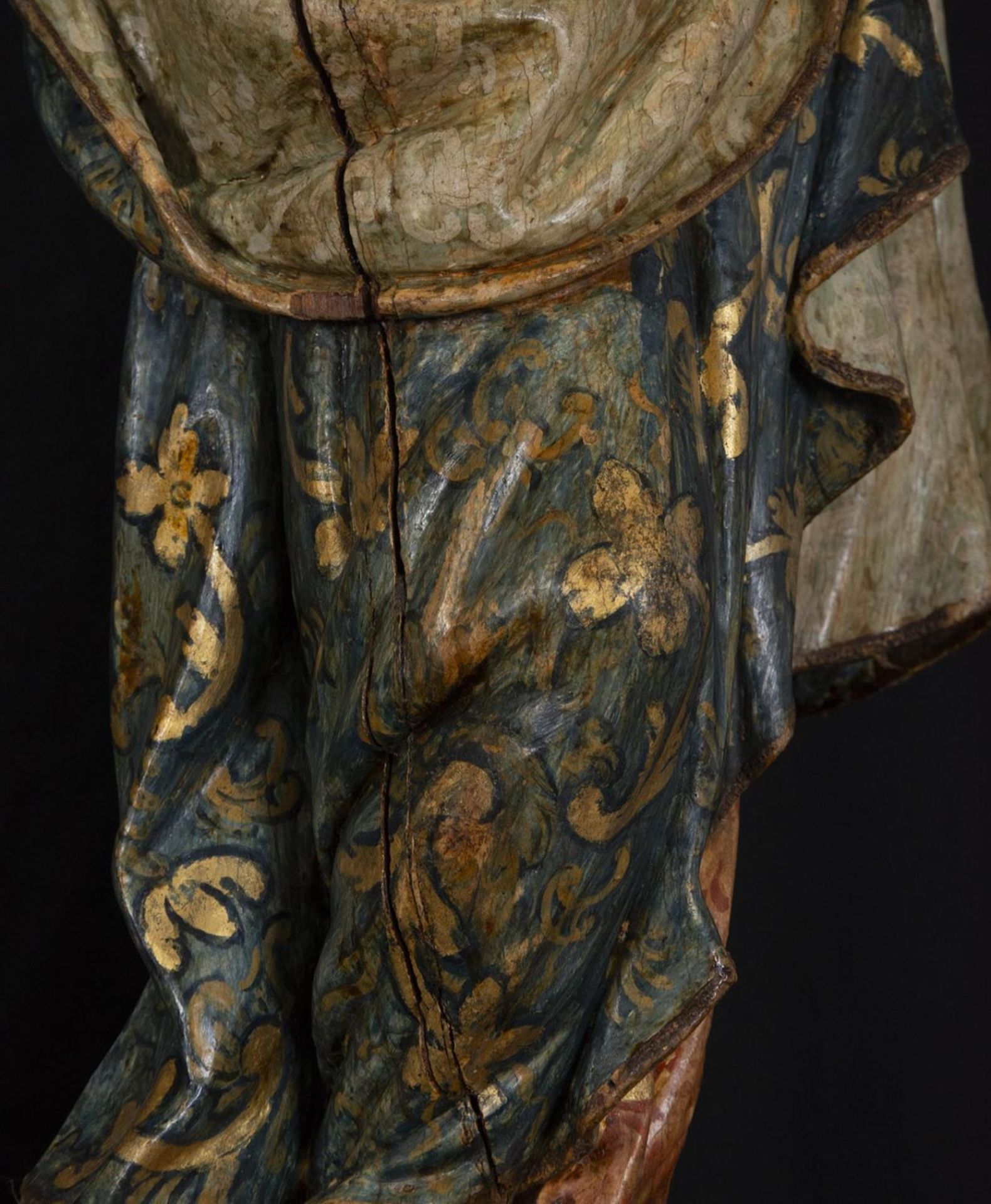 Large Brazilian colonial Virgin with polychrome and original gilding, 18th century, Portuguese colon - Bild 9 aus 10