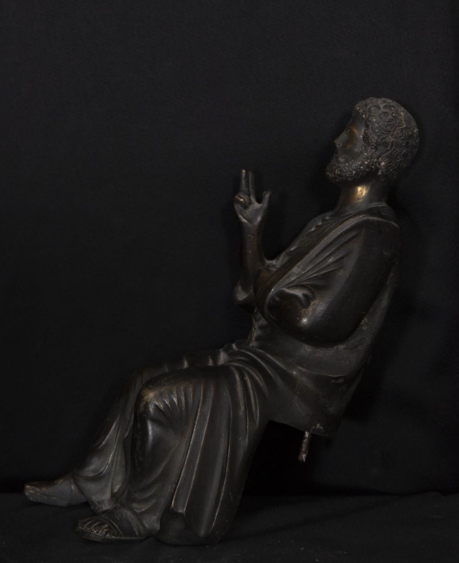 Patinated bronze sculpture Grand Tour of Saint Peter, 19th century, Italy - Image 2 of 4