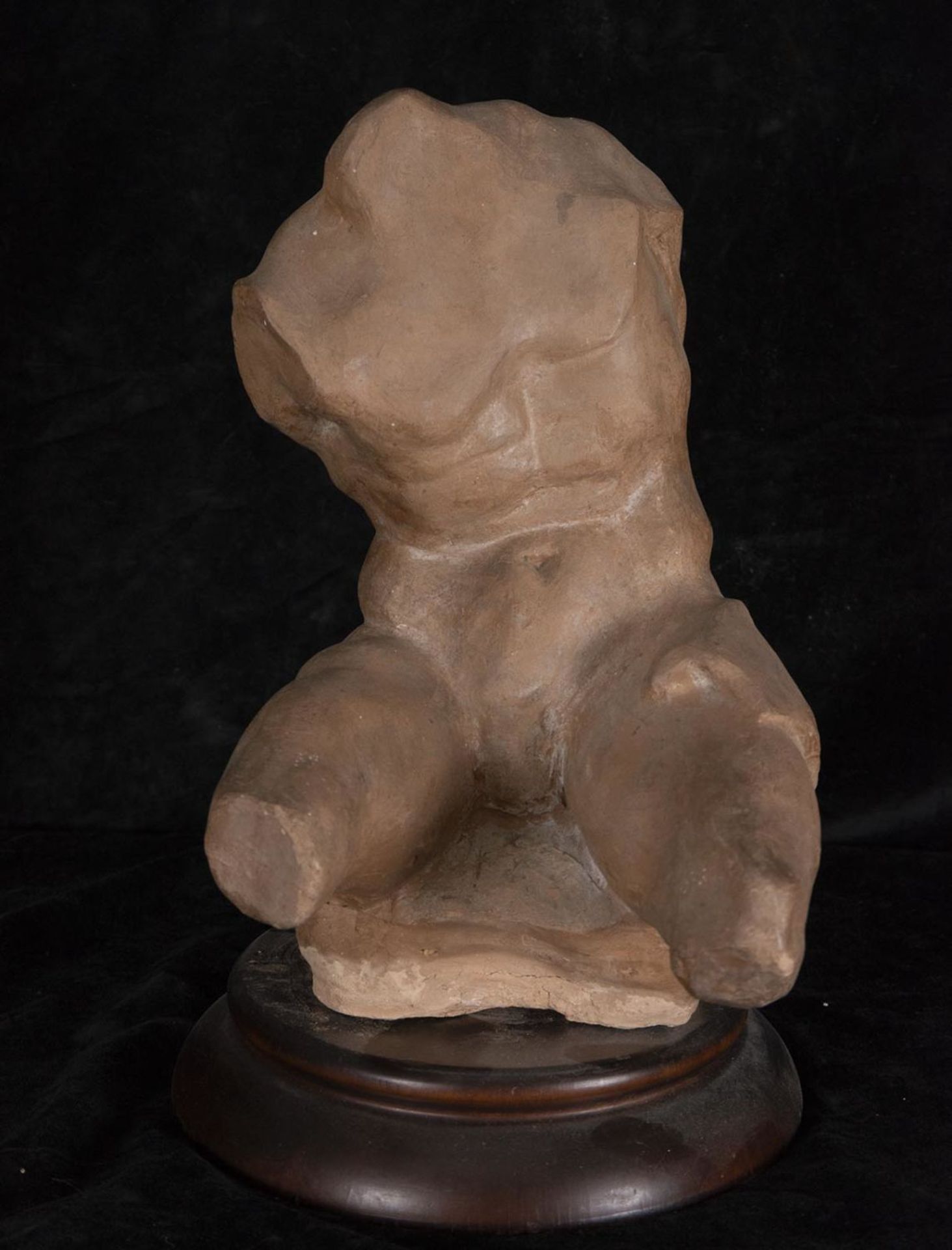 Study of Male Torso in terracotta following Classical models, 19th century French work from the Pari