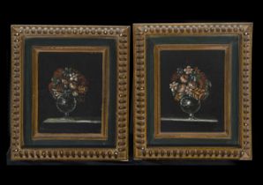 Pair of decorative Italian still lifes of flowers from the 18th century