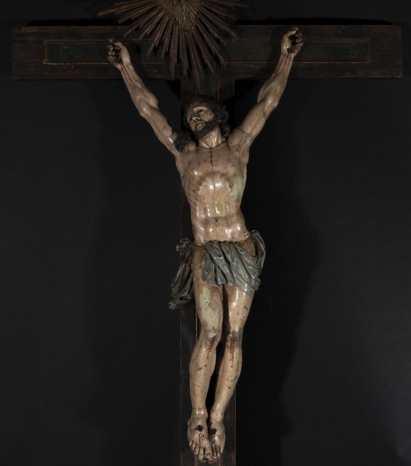 Magnificent Massive Christ on Calvary colonial Goa 17th century, Portuguese colonial work from South - Image 6 of 6